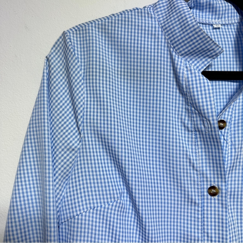 Cottagecore Blue Gingham Tiered Shirt Dress Mini S Cottagecore - Picture 3 of 7